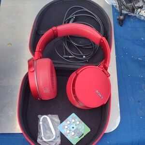 - Sony Red Extra Bass Bluetooth Over-Ear Headphones